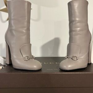 Gucci Gray Leather Boots